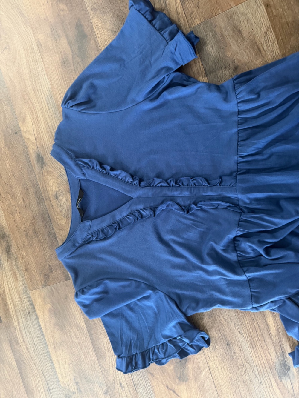 Womens Royal Blue Ruffle Tiered Dress Medium - Picture 2 of 3
